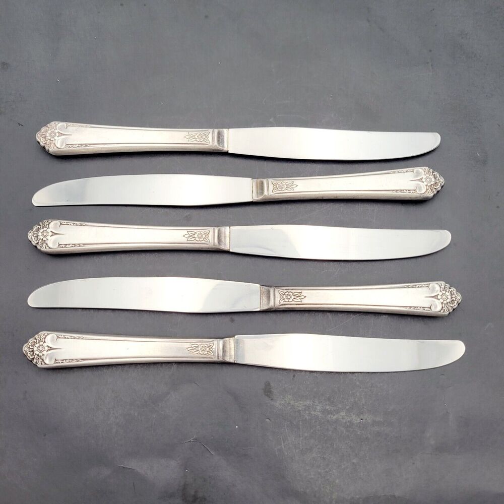 Set 5 Rogers STARLIGHT 50's International Reinforced Plate Flatware Dinner Knife